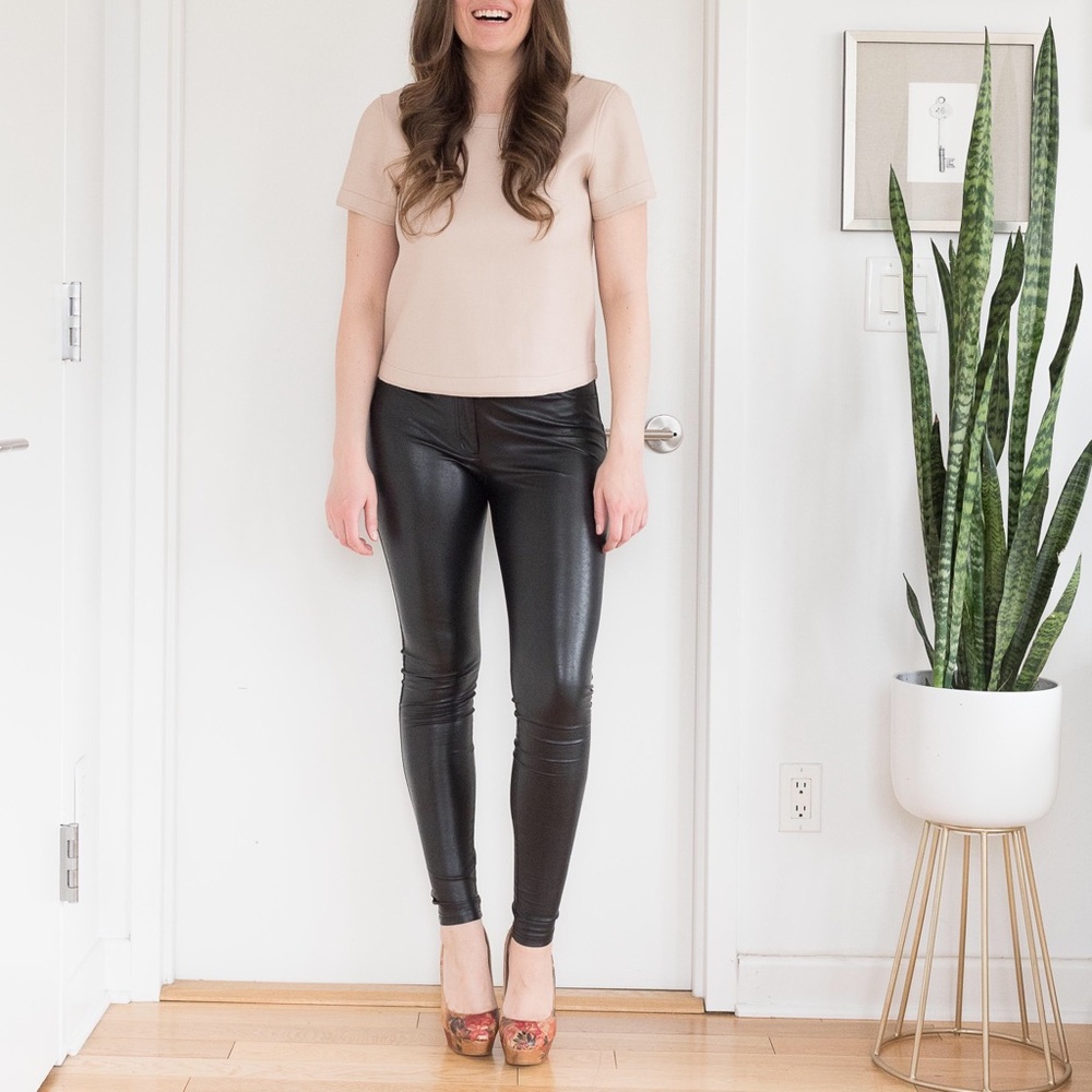 *MUST GO* BCBGMAXAZRIA Blush Faux Leather Crop Top